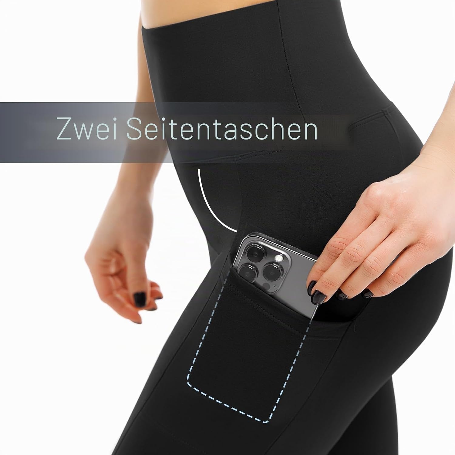 image:imageLeafigure 2er Pack High Waist Leggings Damen mit TaschenSchwarzeKhaki