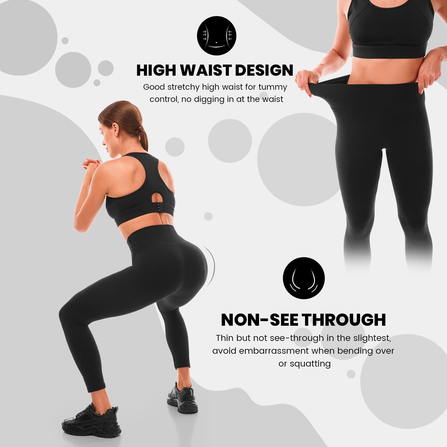 image:imageLeafigure Leggings Damen High Waist Leggins Blickdicht Schwarze fr Sport Gym YogaArmeegrn