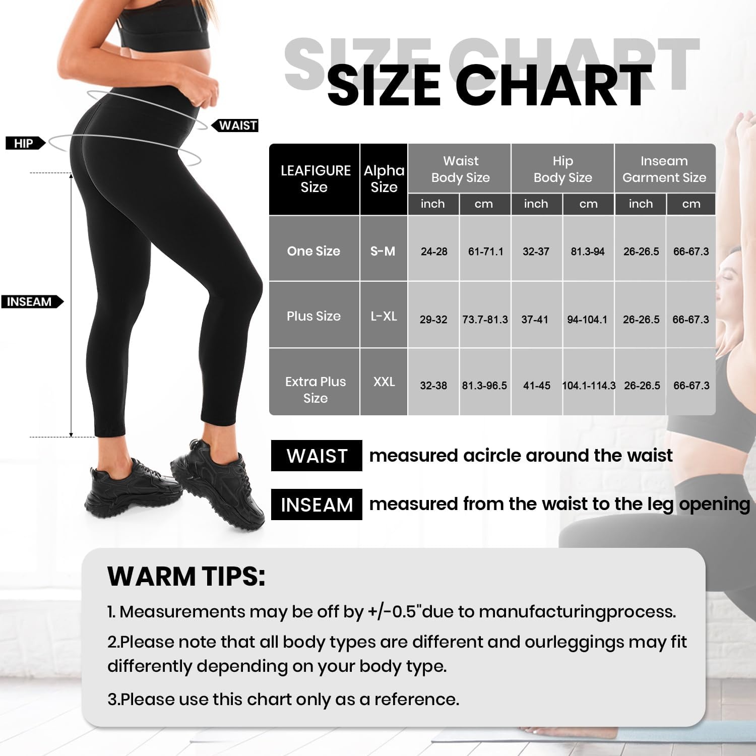 image:imageLeafigure Leggings Damen High Waist Leggins Blickdicht Schwarze fr Sport Gym YogaArmeegrn