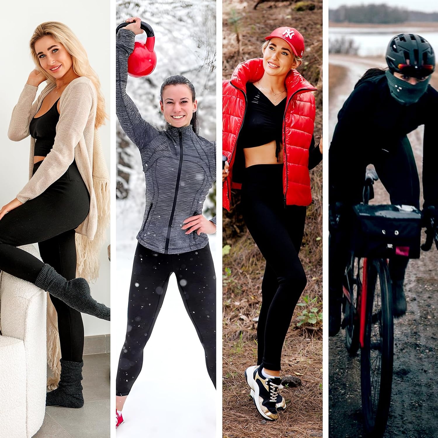 image:imageLeafigure Thermo Leggings Damen High Waist Fleece Winter SportBraun