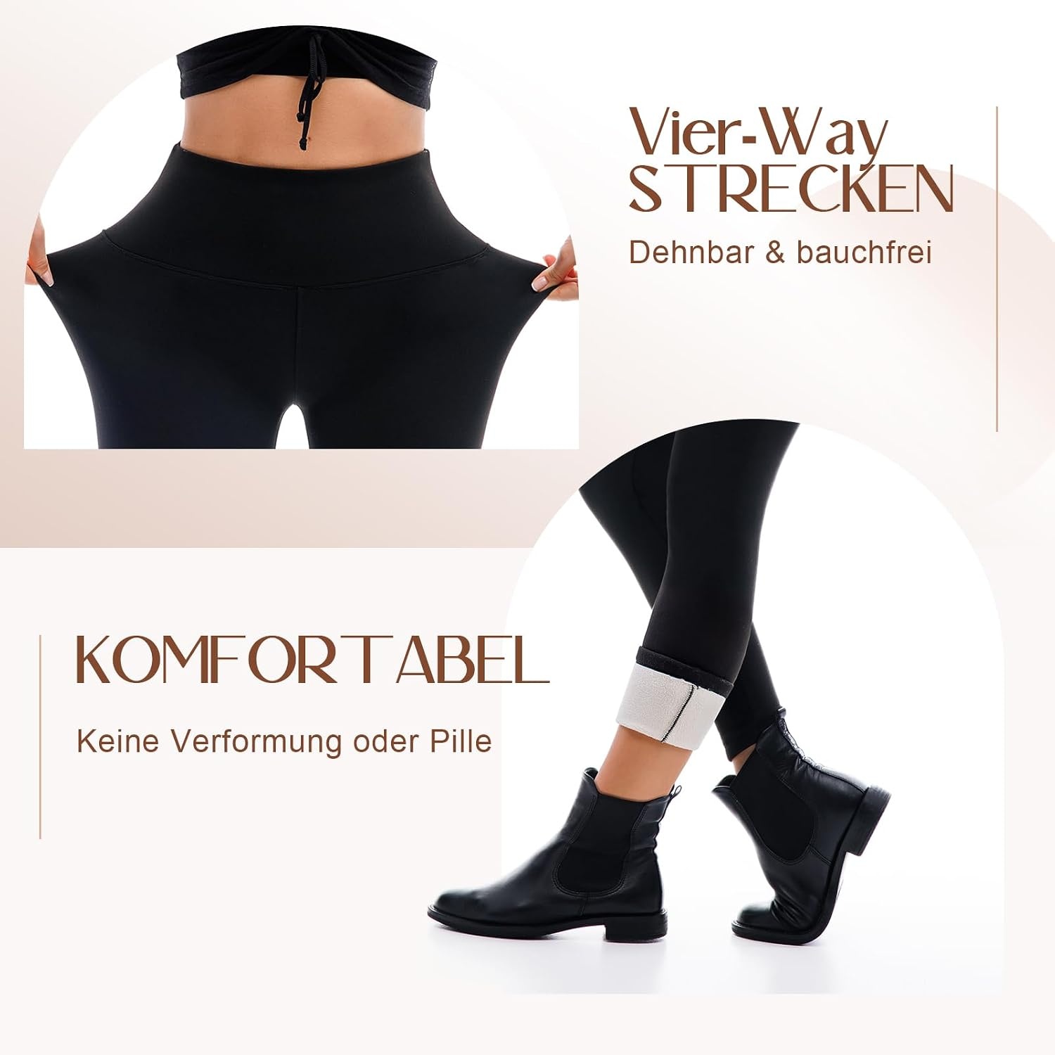 image:imageLeafigure Thermo Leggings Damen High Waist Fleece Winter SportSchwarz