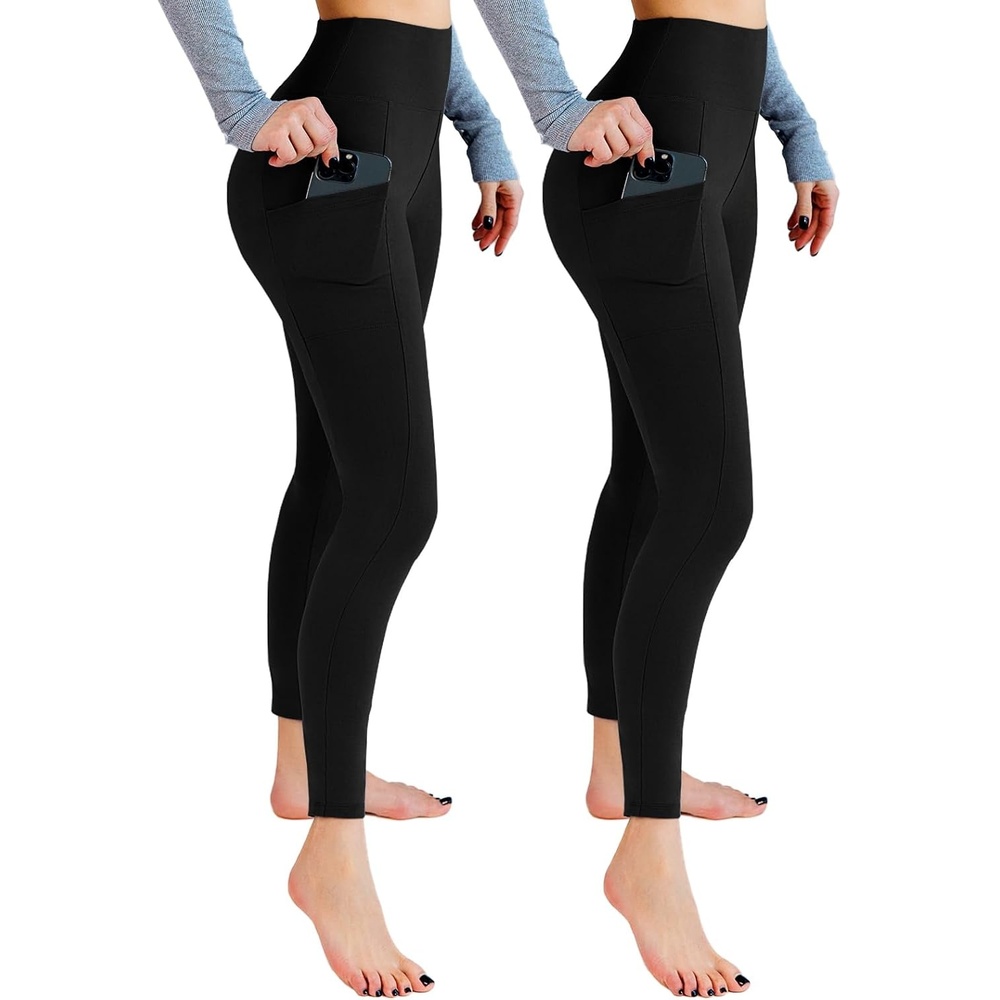 image:imageLeafigure 2er Pack High Waist Leggings Damen mit Taschen2 Pack Schwarze