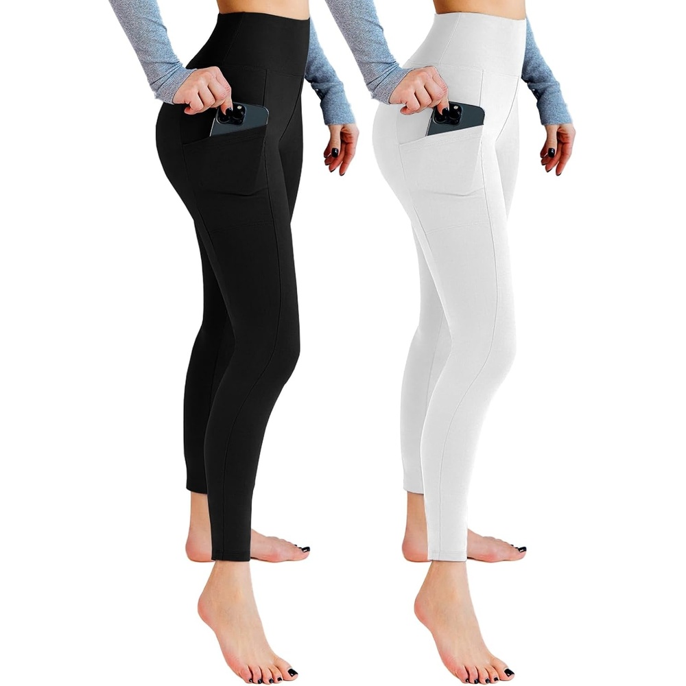 image:imageLeafigure 2er Pack High Waist Leggings Damen mit TaschenSchwarzeWei