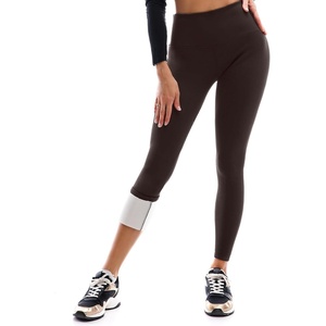 Leafigure Thermo Leggings Damen High Waist Fleece Winter Sport(Braun)